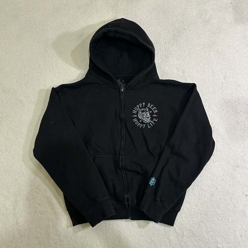 Ale Yeah! Hoppy Beer Hoppy Life Zip Up Hoodie Size XS